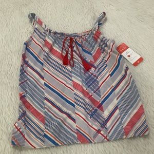 Cabi tassel striped summer tank top